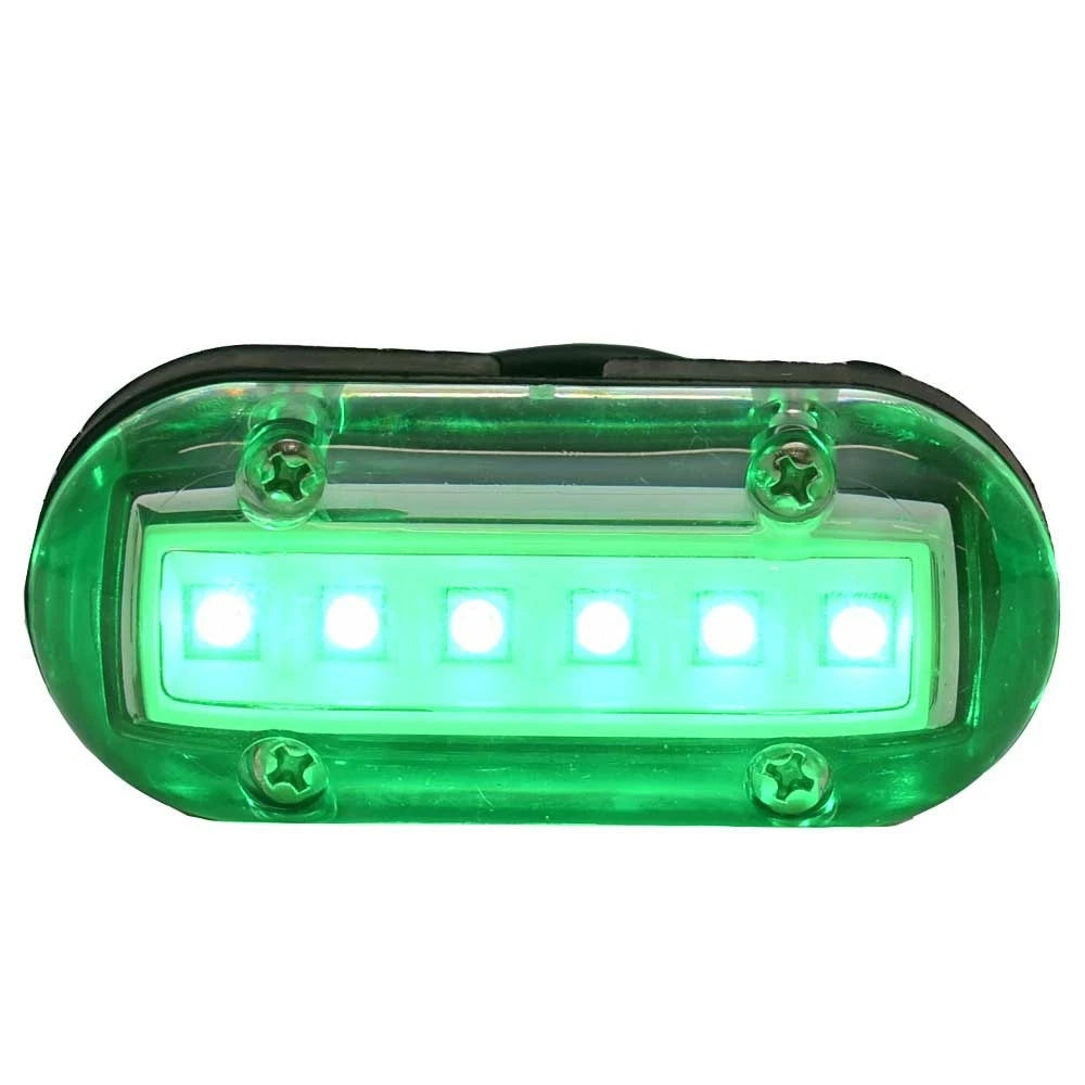 TH Marine Boat LED Underwater Light 51868-DP - Green Illuminated 12 Volt