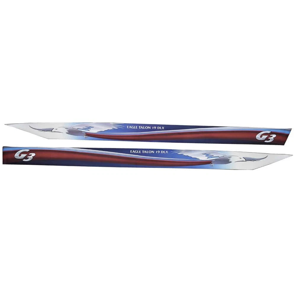 G3 Boat Eagle Wrap Decals 7345099 - 2 PC Red Blue White 215 3/8 Inch