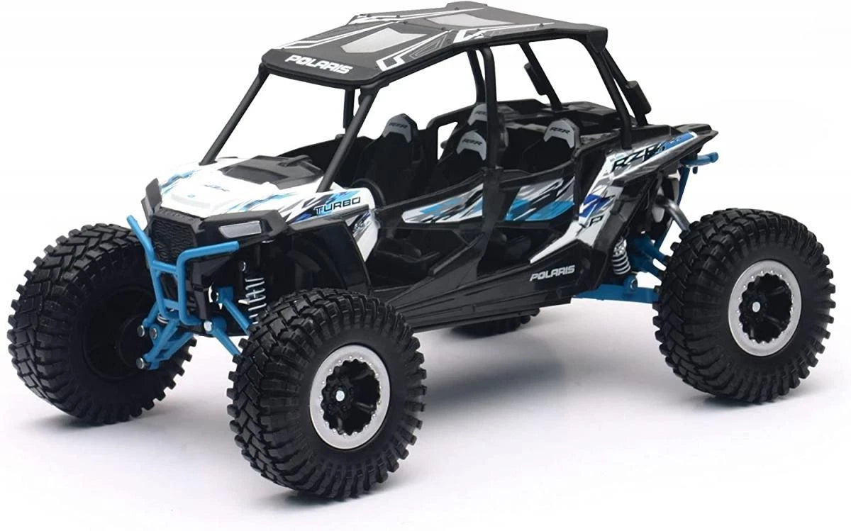 NEWRAY DIE CAST MODEL POLARIS RZR XP 4 TURBO 2017, WHITE LIGHTNING, SCALE 1:18