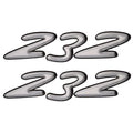 Rinker Boat Brand Decal - 232 Grays Black Stickers (pair)