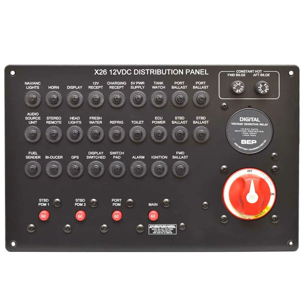 MasterCraft Boat Battery Breaker Panel 501222A - X26 Black 12VDC 2019
