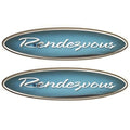 Bayliner Boat Raised Decal - Rendezvous 10 X 2 1/2 Inch Blue (pair)