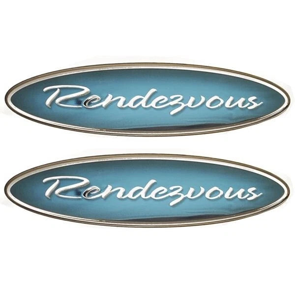 Bayliner Boat Raised Decal - Rendezvous 10 X 2 1/2 Inch Blue (pair)