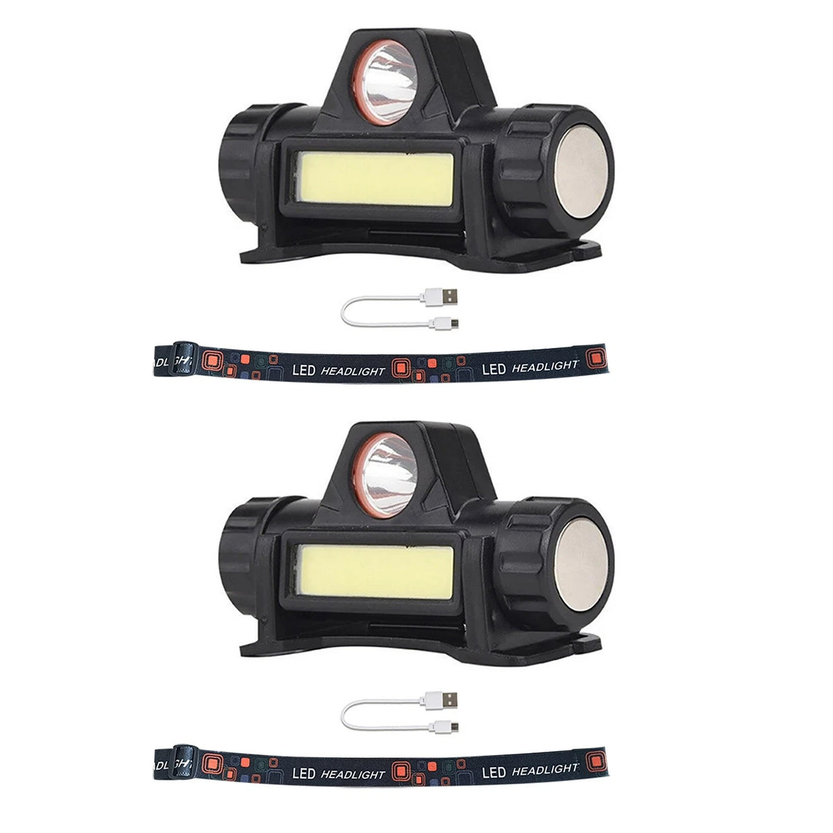2-Pack Automatic Dimming Headlight for Welding Helmet USB Rechargeable