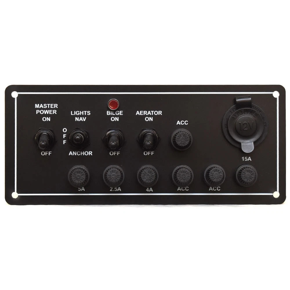 Lowe Boat Master Power Switch Panel F2152425802 - Black Plastic