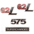 Boat Raised Engine Decals 5974707 - Red Silver Black (set of 4)