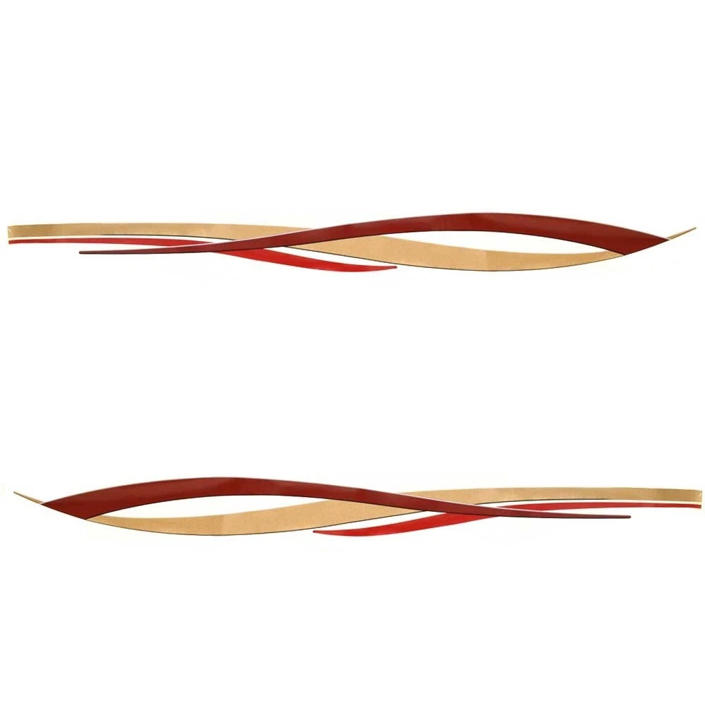 Seaswirl Boat Graphic Decal - 83 1/2 X 7 1/4 Inch Red Gold (set of 2)
