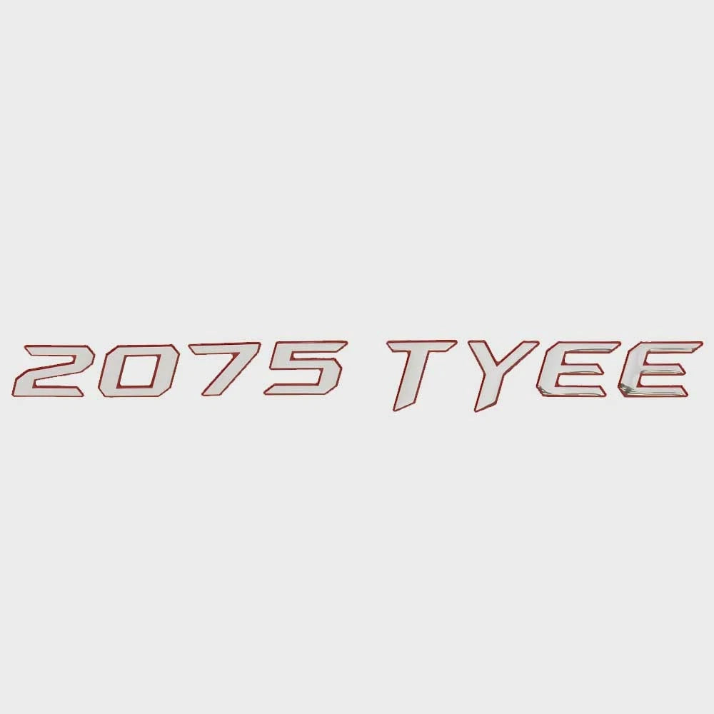 Lund Boat Raised Emblem Decal 2349601 - 2075 Tyee Silver Red 14 1/4 Inch