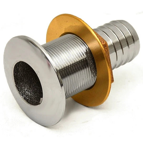 Larson Boat Thru Hull with Nut 6127-0013 - Chromed Brass 1 3/8 Inch