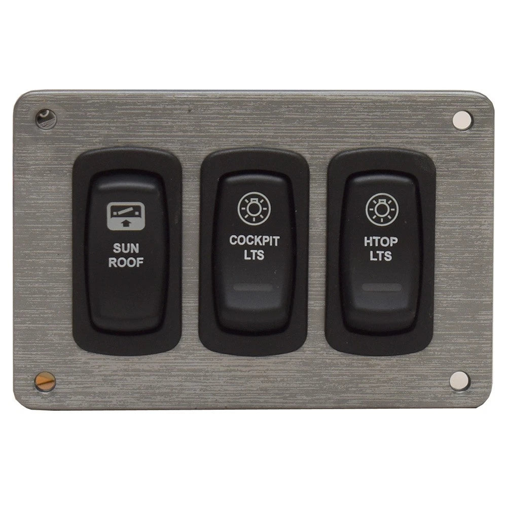 Regal Boat Rocker Switch Panel - 3-Position Aluminum