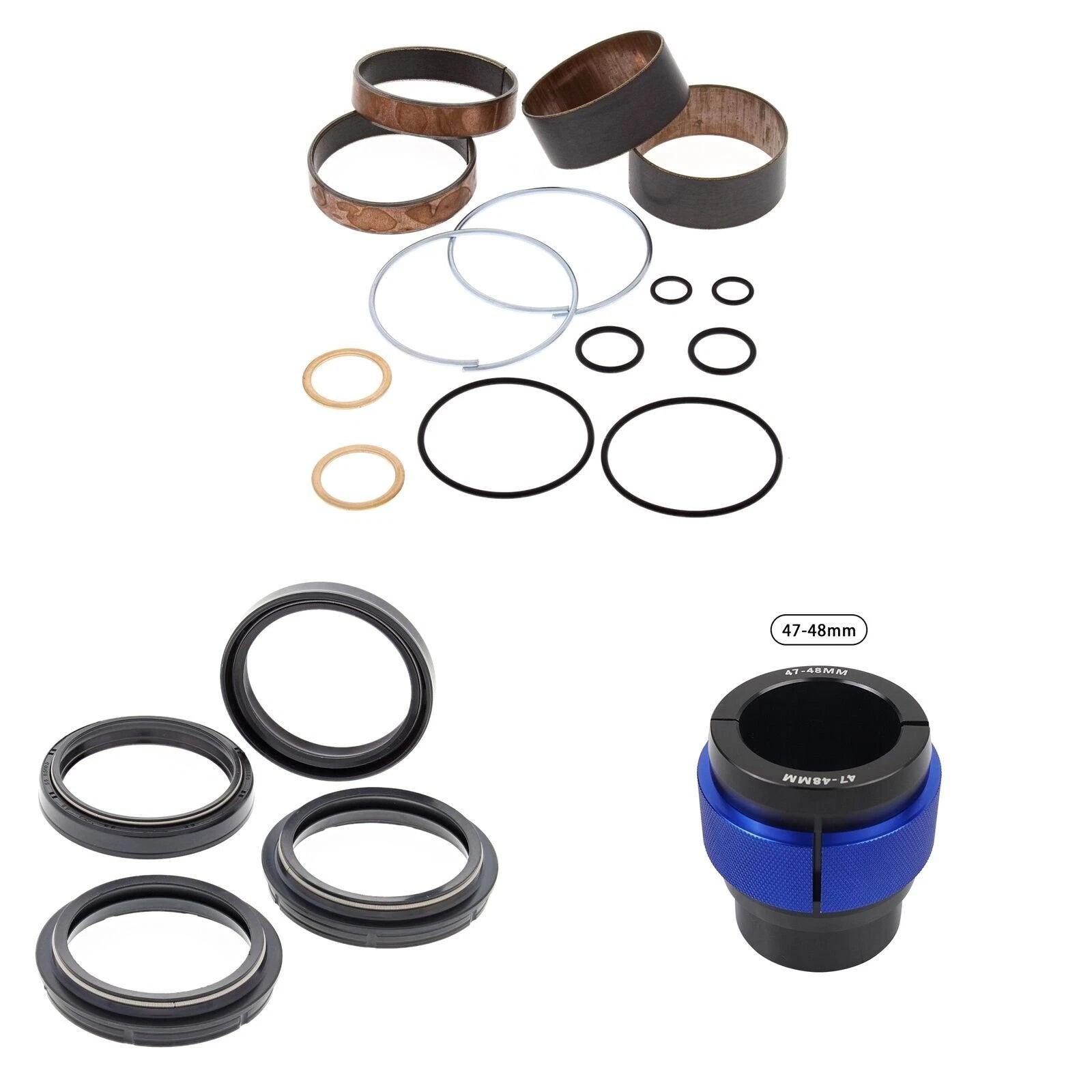 Complete Front Fork Rebuild Kit for KTM 250 EXCF 2008-2009 56- with Driver