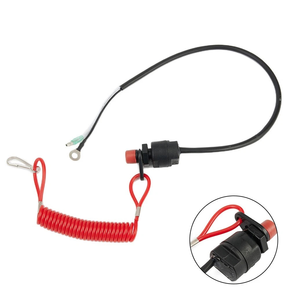 Boat Outboard Engine Motor Kill Stop Switch with Safety Lanyard Clip