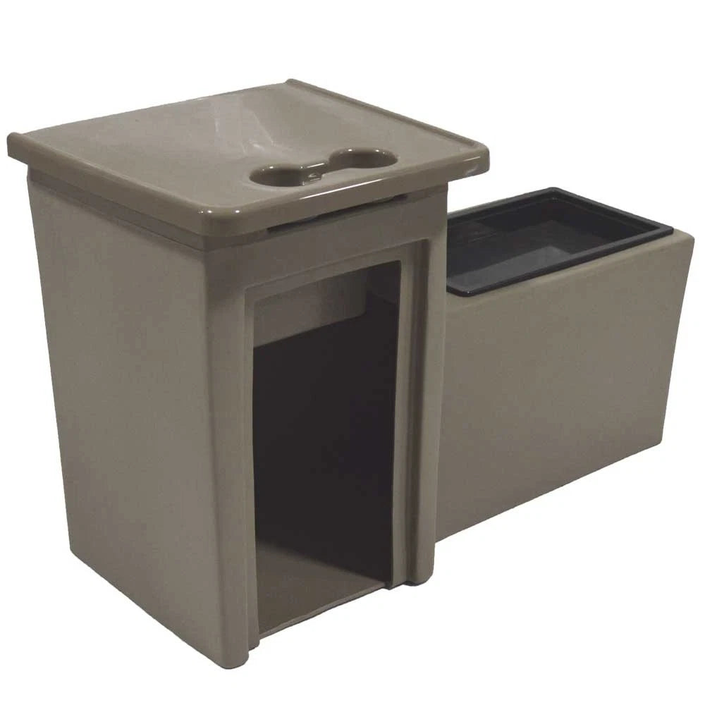Pontoon Boat Storage Console - Tan 44 X 17 X 28 with Sliding Table Top