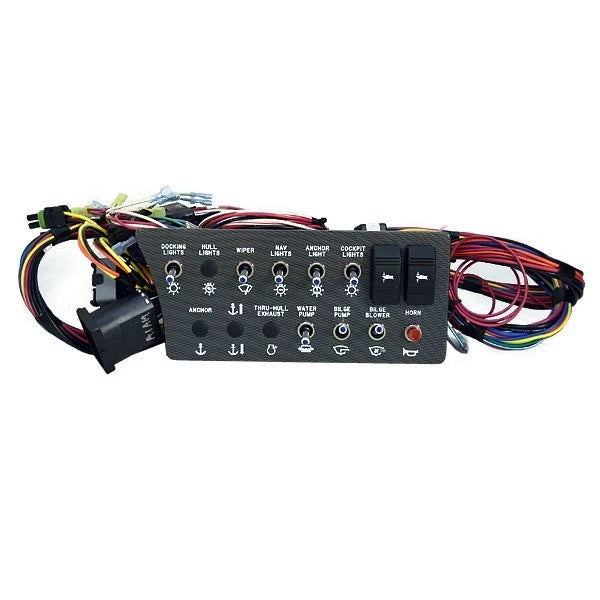 Sea Ray Boat Switch Panel 2123646 - 250 SD 10 1/2 Inch Black Plastic