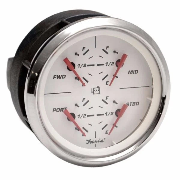 Faria Boat Multi Ballast Gauge GF0127A - 3 1/4 Inch White Silver