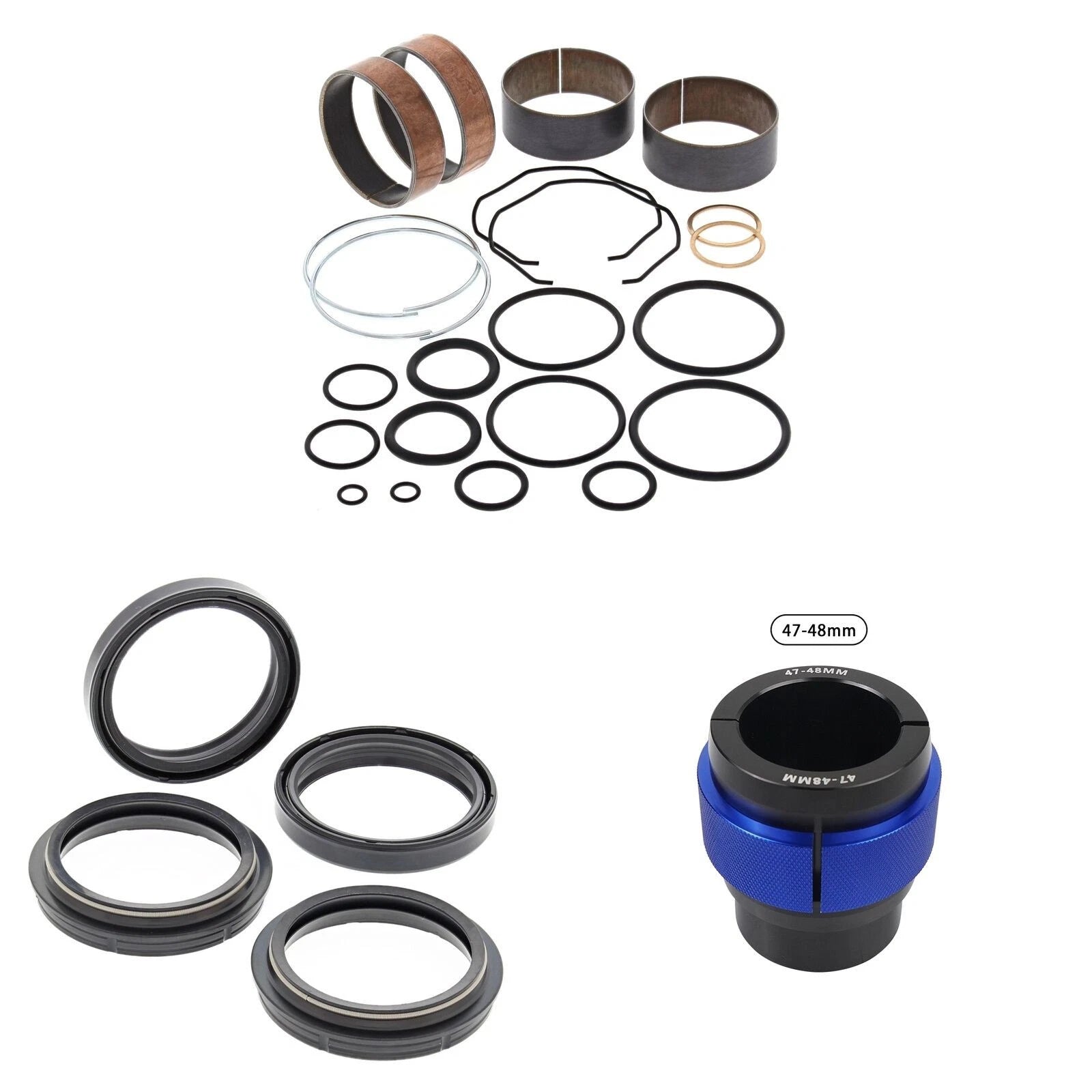 Complete Front Fork Rebuild Kit for Kawasaki KX450F 2013-2014 56- with Driver