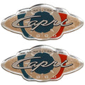Bayliner Boat Raised Decal Emblems - Capri 2000 Silver Red Blue (pair)