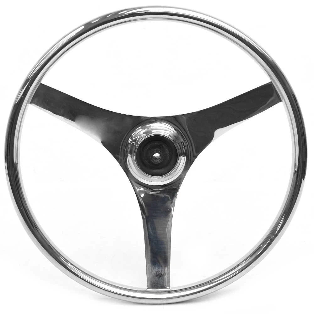 Stainless Boat Steering Wheel - 3 Spoke 15 Inch