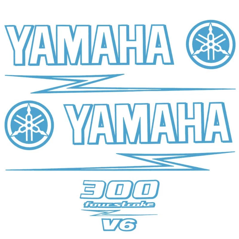 Yamaha Boat Cowling Decal U30921-06 - 300 HP Four Stroke V6 Blue (kit)