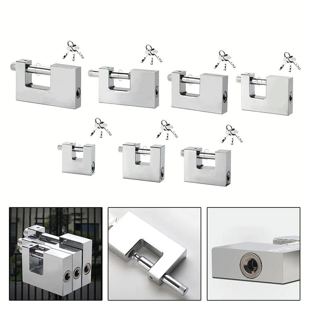 Drill and Saw Resistant D Shaped Padlock with 3 Keys Protect Your Valuables