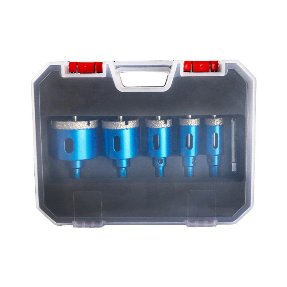 5 Piece Diamond Coated Drill Bits Set 645mm with Positioning for Dry Wet Use