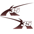 MasterCraft Boat Hull Decals 7501465 - X35 PT Red Stickers (set of 2)