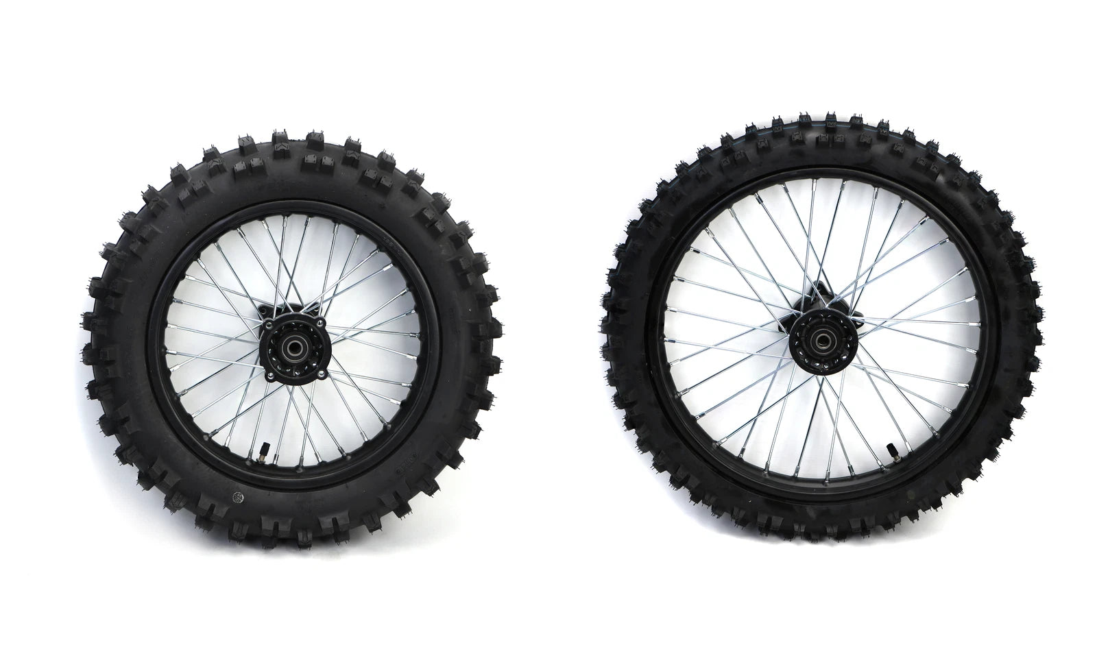 14" & 17" Pit Bike Wheels Rims with Tyres & Tubes Front & Rear Black Pair