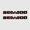 Sea Doo Boat Logo Decals 204901969 - Red - Black Stickers (pair)