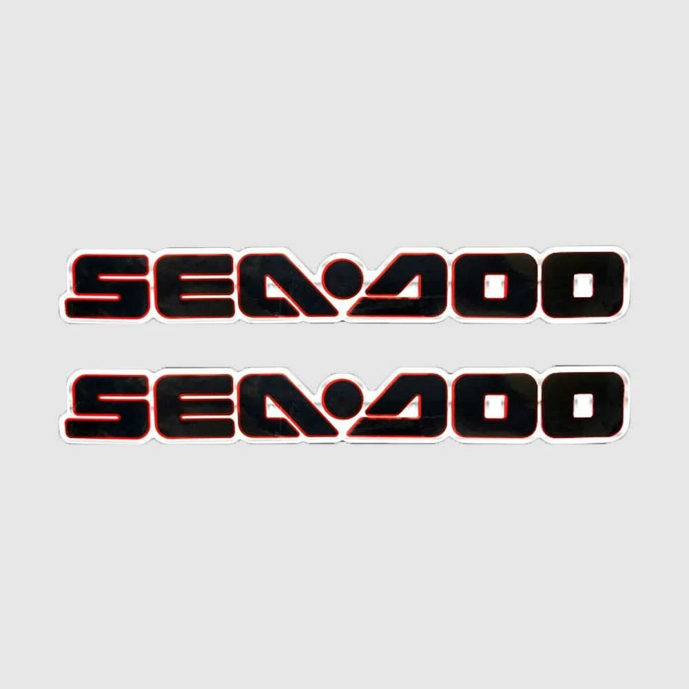 Sea Doo Boat Logo Decals 204901969 - Red - Black Stickers (pair)