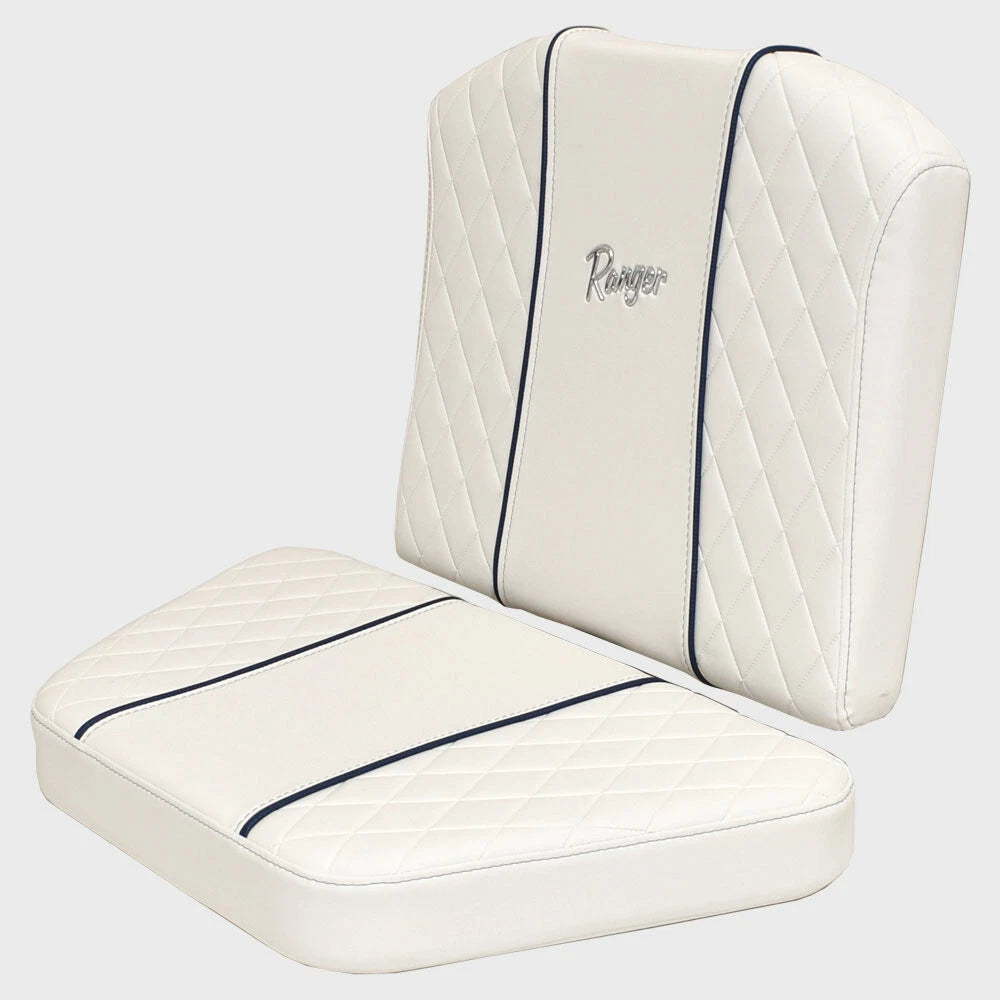 Ranger Boat Console Seat Cushions 729790H.8 - Bay Series White Blue