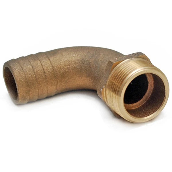 Perko Boat Hose Adapter 0063007PLB - 90 Degree 3/4 X 1 1/4 Inch Bronze