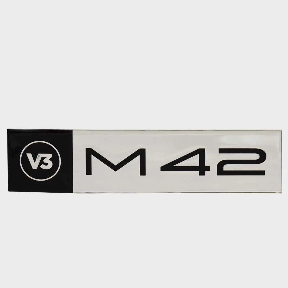 Marquis Boat Raised Step Decal - V3 M42 Black Silver Sticker