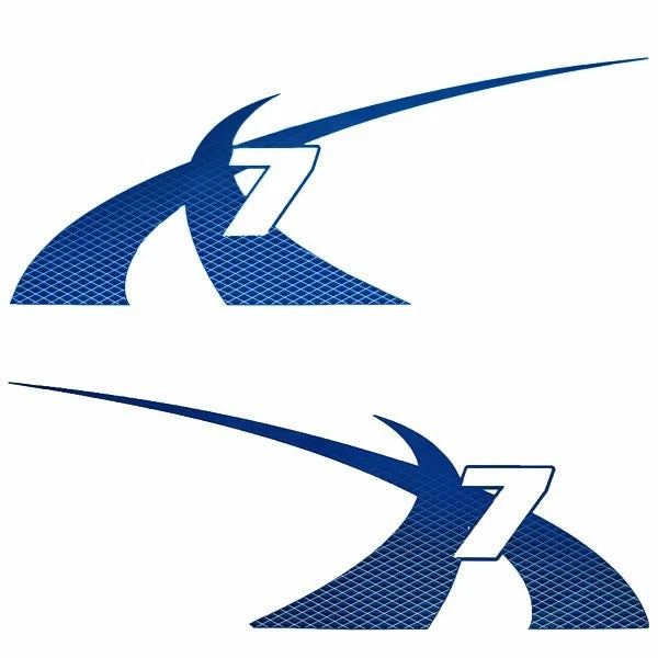 MasterCraft Boat Hull Decals 7501409 - X7 Med Blue Stickers (set of 2)