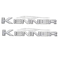 Kenner Boat Raised Decals - Metallic Gray Logo Emblem Stickers (pair)