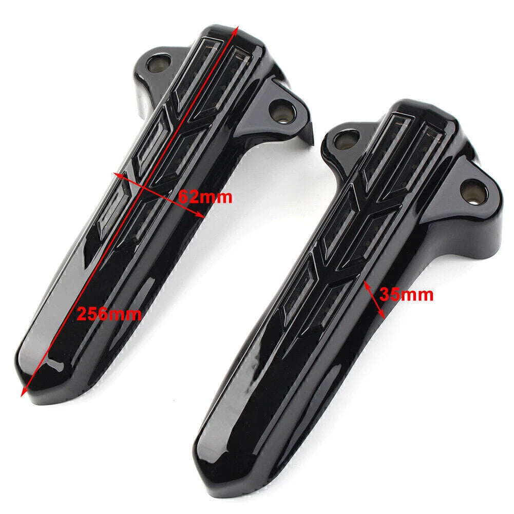 Front Lower Fork Leg Cover LED Smoke Light for Harley FLHT FLHX FLHR ElectraRoad