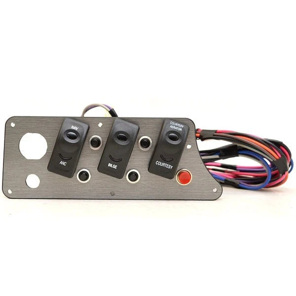Larson Boat Ignition Switch Panel 2207-2179 - 7 7/8 X 2 7/8 Inch Grey