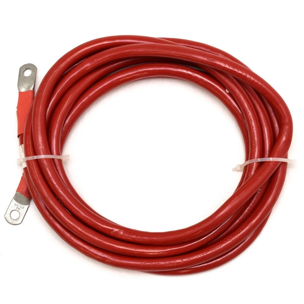 Boat Battery Cable - 2/0 AWG 14 Foot Red 3/8 Inch Lugs