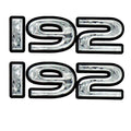 Rinker Boat Brand Decal - 192 White - Black 5 1/2 X 1 3/4 Inch (pair)