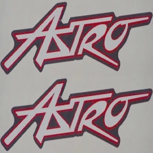 Astro Boat Brand Decal - White Red Black Stickers (pair)