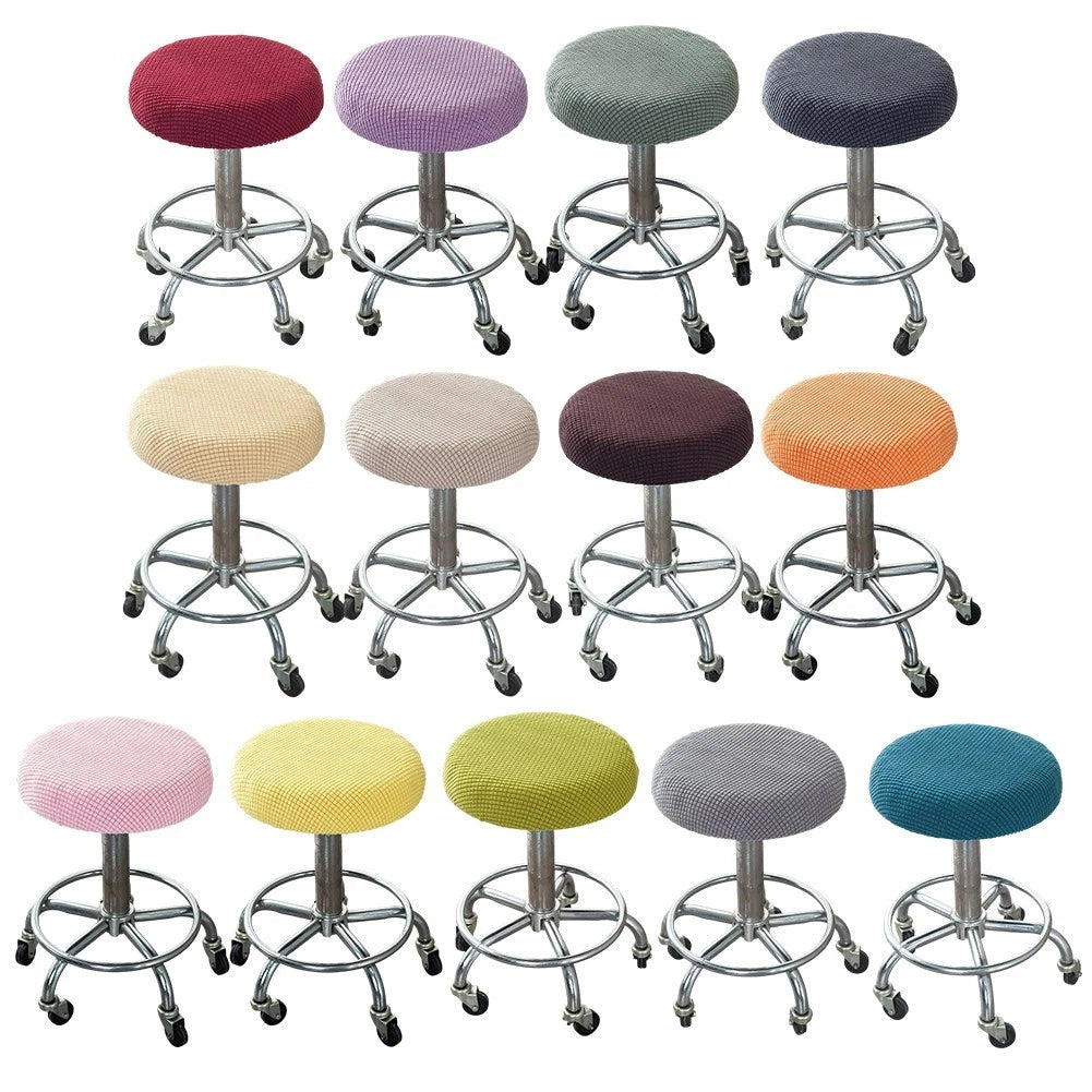 Stretchy Round Bar Stool Cover for Seats for 12 Inch Through 14 Inch Wide