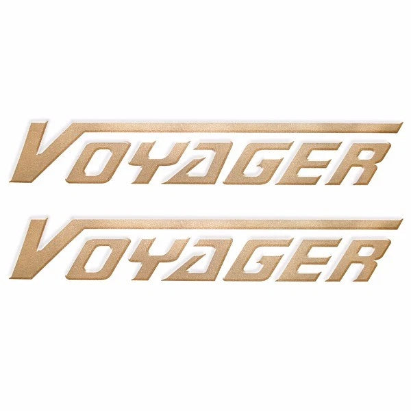 Misty Harbor Pontoons Boat Decals - Voyager Gold Logo Stickers (pair)