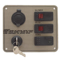 Boat Ignition Switch Panel - Pewter Checkered Plastic