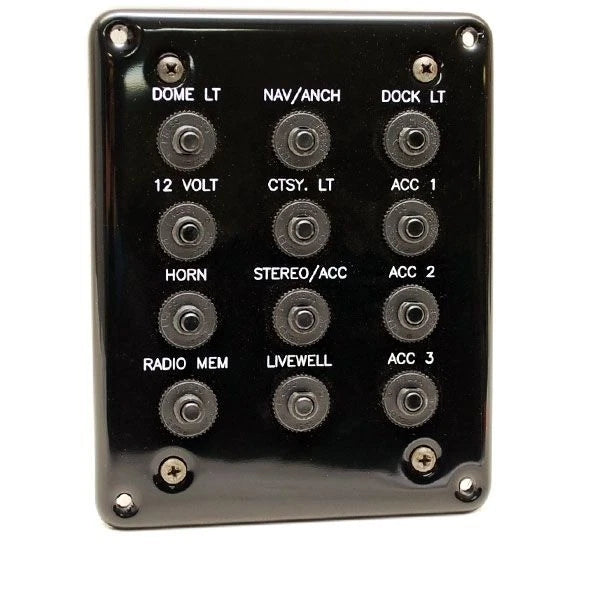Godfrey Pontoon Boat Push to Reset Breaker Panel - Black Plastic
