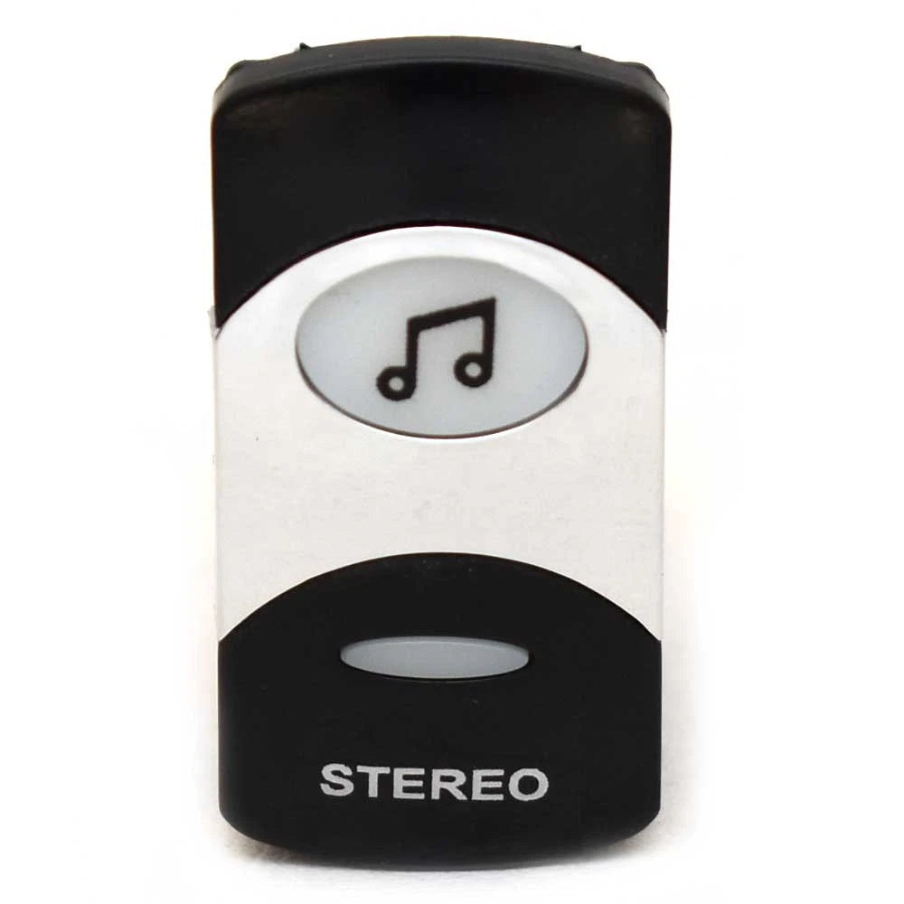 Carling Boat Stereo Rocker Switch - On/Off Lighted 12V - 20A
