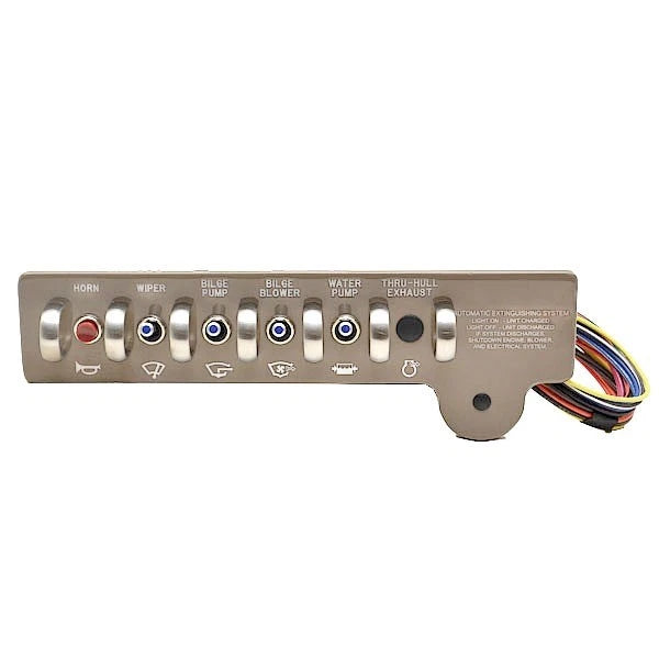 Sea Ray SLX Boat Dash Switch Panel 2025681 - Beige with Backlit Labels