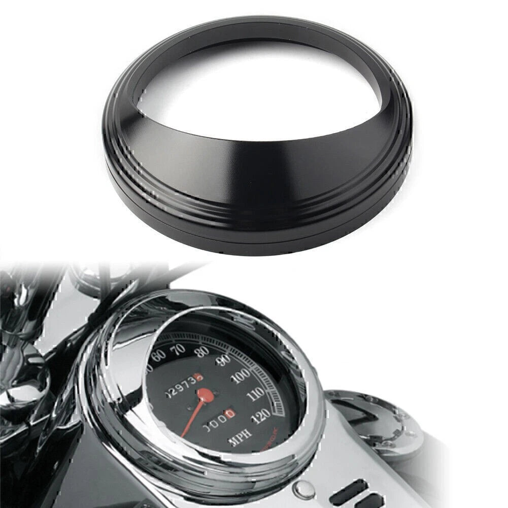 Black 5" Speedometer Gauge Bezel Trim Ring Visor Cover for Harley Road King US