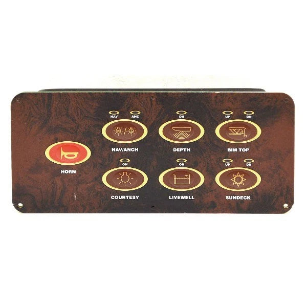 Bentley Boat Switch Panel 736-02050001 - 9 3/8 X 1 7/8 Inch Woodgrain