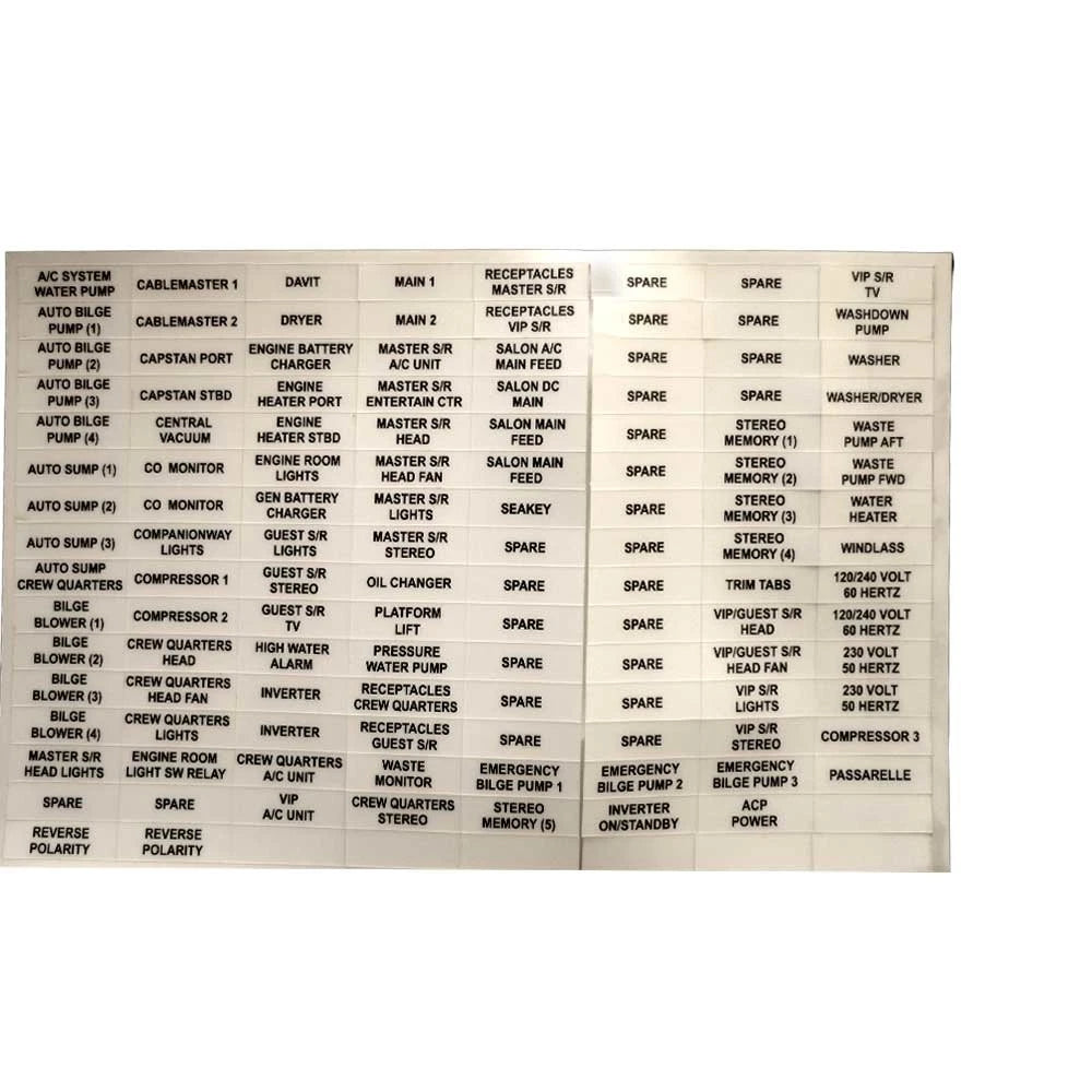 Boat Breaker Panel Label Stickers