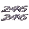 Rinker Boat Brand Decal - 246 White - Black 5 3/4 X 1 3/8 Inch (pair)