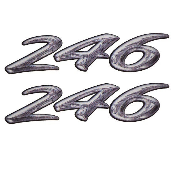 Rinker Boat Brand Decal - 246 White - Black 5 3/4 X 1 3/8 Inch (pair)